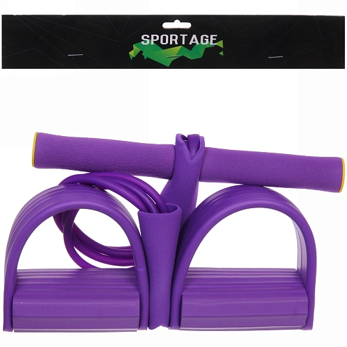 Эспандер универсальный с упорами для ног Fitness 4525 см (нагрузка 18 кг), фиолетовый_6