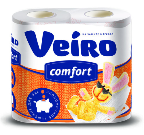 Бумага туалетная LINIA VEIRO Comfort 2 сл., 4 рул., белая АКЦИЯ