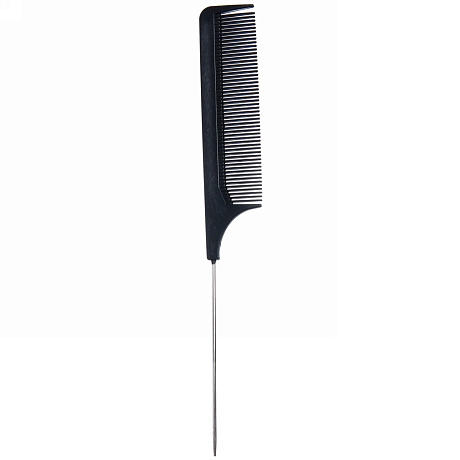 Расческа с металлическим хвостиком, цвет черный, 19см