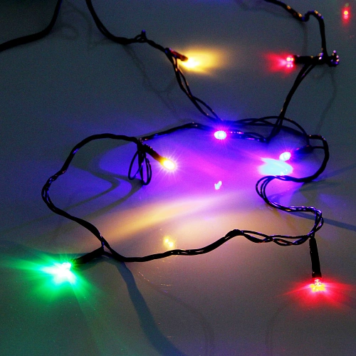Гирлянда для дома НИТЬ 8 м 60 ламп LED черный пров,8 реж, IP-20, Мультицвет_3