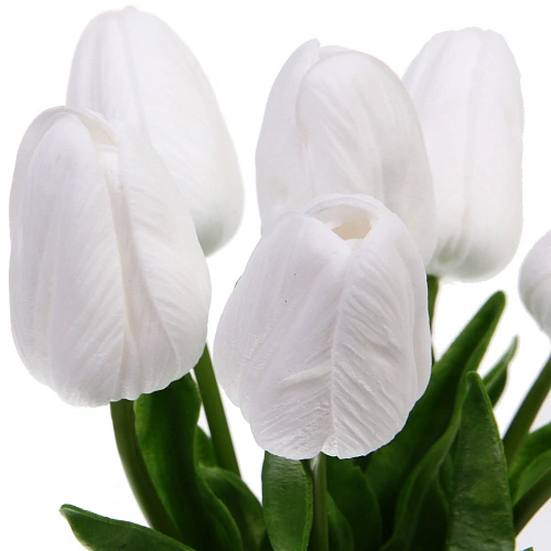 Цветы искусственные Natur 38см Тюльпаны 7шт белые_4