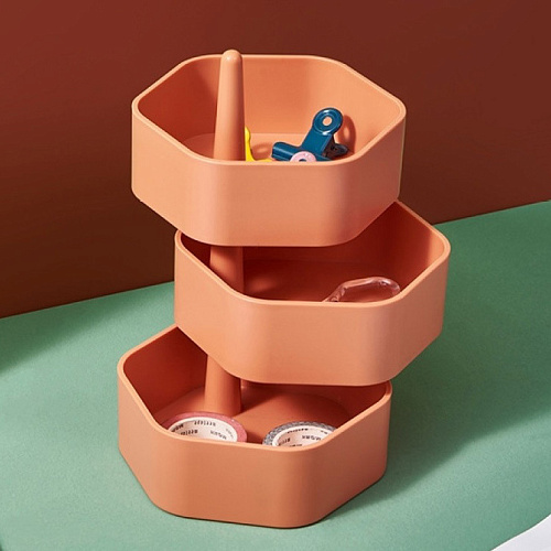 Органайзер для хранения МАРЦИПАН, цвет коралловый, три отделения, 13920747 (упаковка коробка)_8