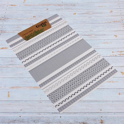 Салфетка на стол 4530см плетеная Полосы графит_4