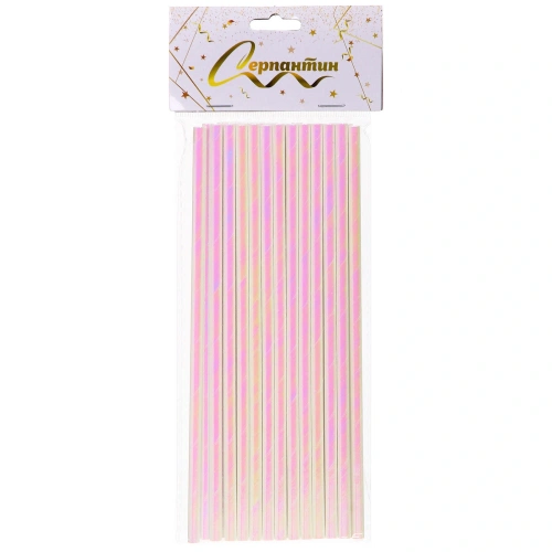 Трубочка для коктейля "Волшебство" 19,5 см d-6 мм (набор 25 шт), Перламутр