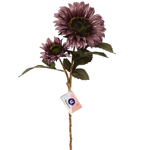 Искусственные цветы FLOWERS GLAMOUR 63см Подсолнухи 2 цветка лиловые_2