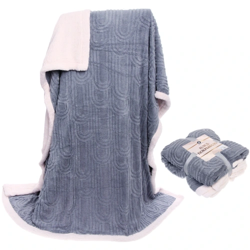 Плед 200*230 см "BARBARA" двусторонний, цвет светло-серый