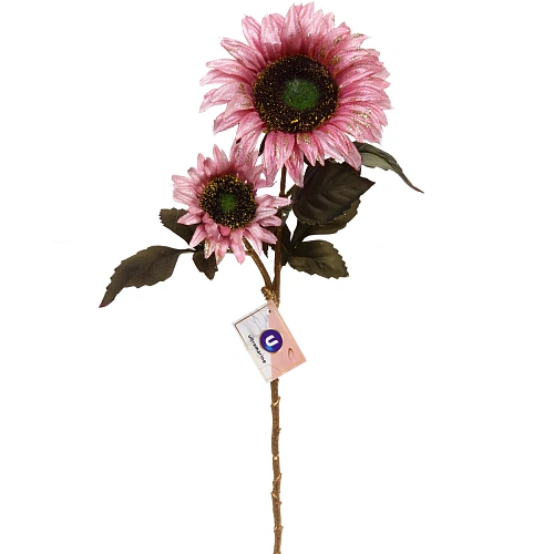 Искусственные цветы FLOWERS GLAMOUR 63см Подсолнухи 2 цветка розовые_2