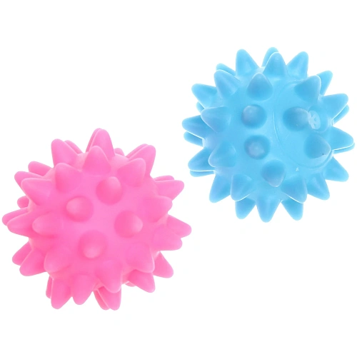 Игрушка - мячик для собак средних и мелких пород "ЗУБОЧИСТКА", цвет розовый и голубой, d-6.5см (лейбл)✦