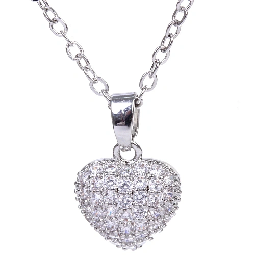 Подвеска из гиппоалергенного сплава со стразами АМОР, цвет серебро и золото, d-20см0,9см_5