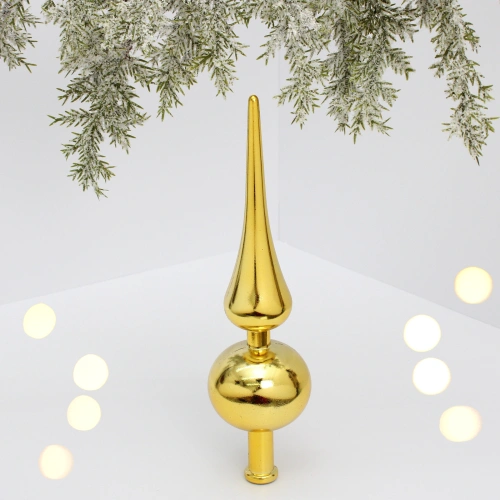 Верхушка на ёлку 23 см "Глянец" золото