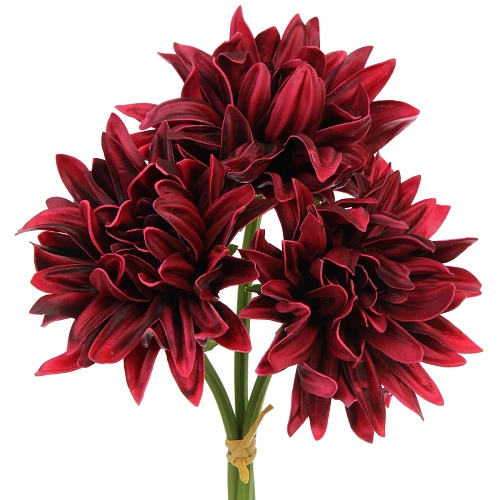 Цветы искусственные Natur 34см Хризантемы 3шт бордовые_3