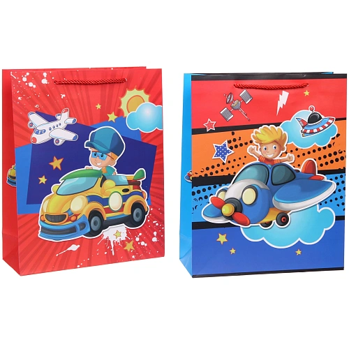 Пакет подарочный Весёлый транспорт 263210 см, микс_3