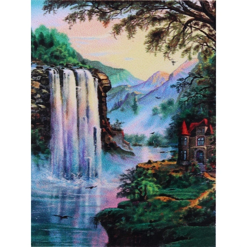 Алмазная мозаика в рулоне 3040см полная выкладка DIAMOND, Водопад_4