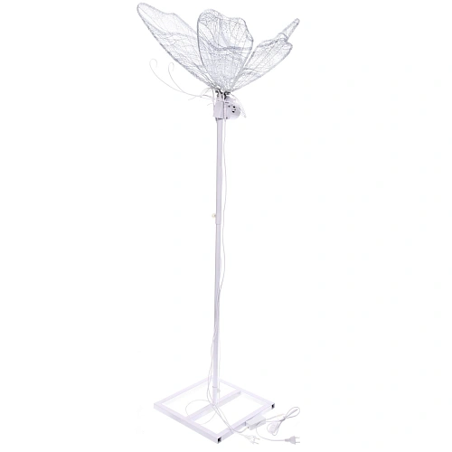 Фигура светодиодная Волшебная Бабочка на стойке h-1,78м, длина крыла 60 см (машет крыльями),220v,Белый_2